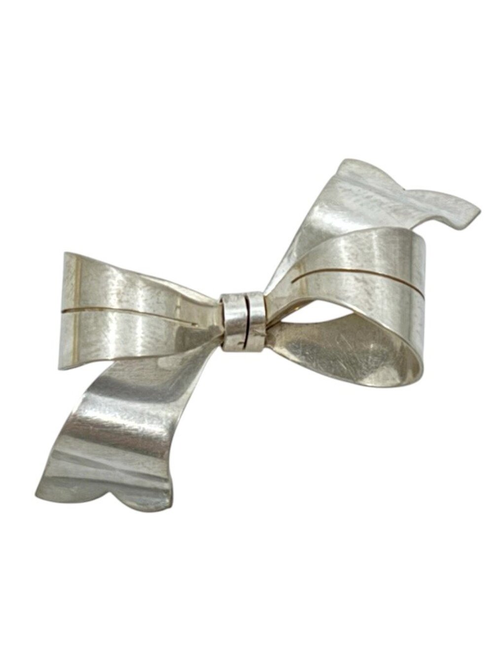 Vintage 1940's G Kaplan Sweden sterling silver ribbon brooch - GM1257